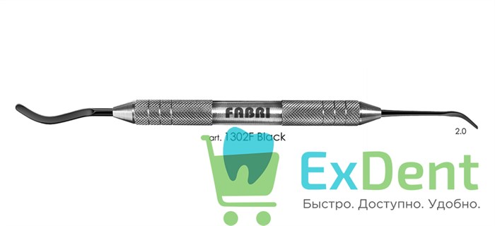 Гладилка двухсторонняя, серповидная 1302F Black, Fabri 14929 - фото 27442