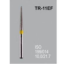 Боры алмазные Mani TR-11EF 199/016 FG - конусообразный, закругленный кончик, желтый (5 шт) 20926 - фото 27848