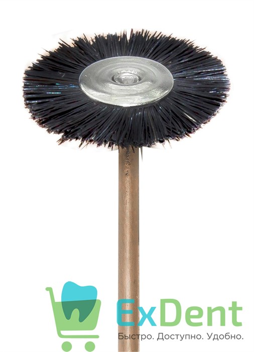 Щетка дисковая натуральная щетина, жесткая, черная (22 мм) 15134 - фото 30809