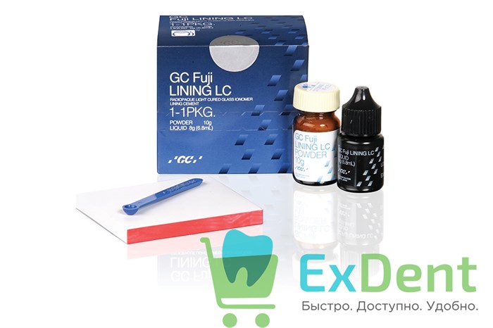 Fuji LINING LC (Фуджи Лайнинг) светоотверждаемый стеклоионом. прокладочный материал (10 г + 6.8 мл) 13990 - фото 32171
