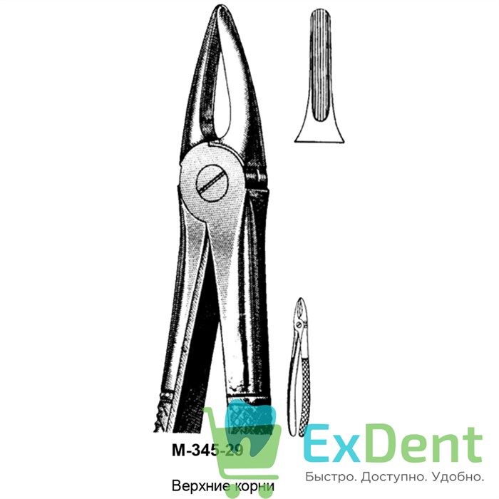Щипцы, Legrin, №345/29 для удаления корней верхней челюсти 14481 - фото 32254