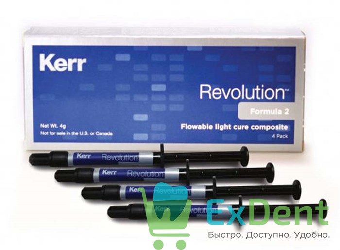 Revolution (Революшен) F2 A3 - светоотверждаемый текучий композит (4 х 1 г) 16214 - фото 32878