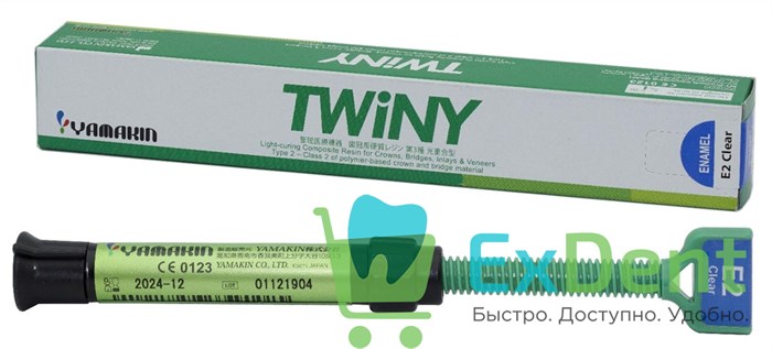 TWiNy Enamel Clear (Эмаль прозрачная) E2 - светополимеризуемый композит для коронок и мостов (4.8 г) 20260 - фото 34572