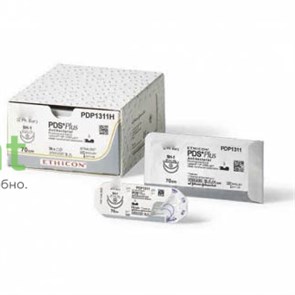 Шовный материал ПДС ПЛЮС Антибактериальный  фиолетовый М1 (5/0) 45 см игла колющая RB-2 1/2 окружнос 15221