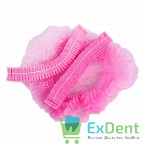 Шапочки - шарлотки медицинские, розовая (100 шт.) 12601