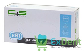 Перчатки Clean safe S, EN1 нитриловые, полностью текстурированные, неопудренные (100 шт) 12462
