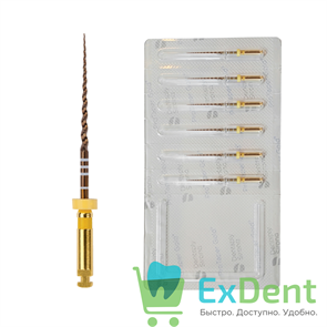 ProTaper (ПроТейпер) Gold машинный F1, 25 мм, Dentsply, для лечения сложных случаев (6 шт) 21406