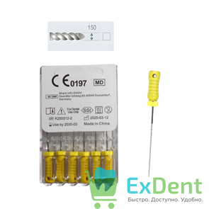 K-Files №20, 25 мм, DENCO, ручной каналорасширитель (6 шт) 19379