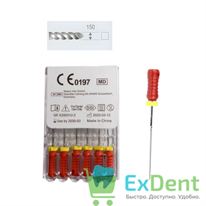 K-Files №25, 25 мм, DENCO, ручной каналорасширитель (6 шт) 19817