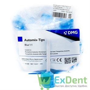Наконечники смесительные голубые/белые 1:1 (100 шт) для TempoCem/PermaCem 12819