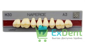Гарнитур акриловых боковых зубов A3, M30U Naperce Posterior (8 шт) 17953