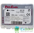 H-Files №30, 31 мм, Pro-Endo, расширитель канала, нержавеющая сталь, нестерильные (6 шт) 21159 - фото 32727