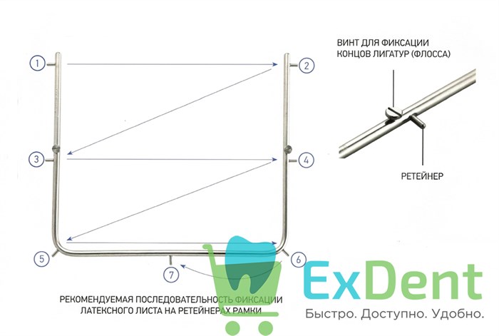 Рамка для латексного листа раббердама (коффердама) (95 х 105 мм) металлическая Legrin - фото 20179