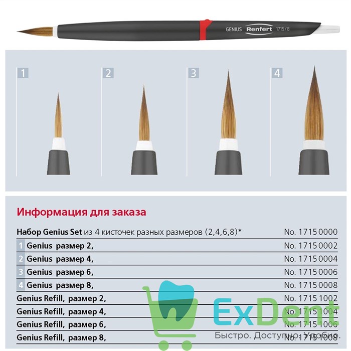 Кисть Genius (Джениус) №6 (1 шт) - фото 24487
