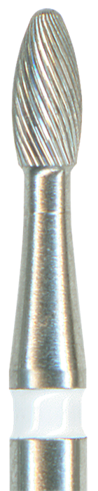 H379-014UF-FG Твердосплавный финир NTI, форма олива, белое кольцо, ультра-мелкое - фото 30160