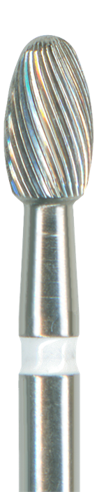 H379-023UF-FG Твердосплавный финир NTI, форма олива, белое кольцо, ультра-мелкое - фото 30166