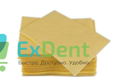 Салфетки для пациентов 3-х слойные лимонные, KRISTI ПРЕМИУМ 33 х 45 см (500 шт) - фото 32546