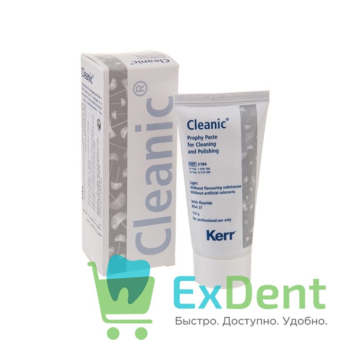 Паста полировочная Cleanic Light без вкуса и без красителей, с фтором, туба (100 г) - фото 33404