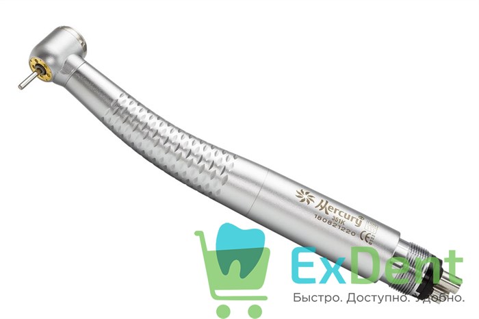 Наконечник турбинный Mercury 351K M4 - кнопочный, с 5-ти точ. спреем, светом (подшипник KaVo) - фото 35596