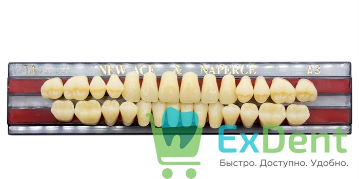 Гарнитур акриловых зубов A3, T1, Naperce и New Ace (28 шт) - фото 9482