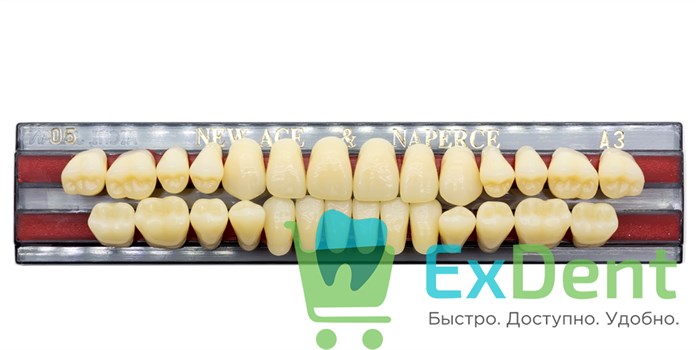 Гарнитур акриловых зубов A3, O5, Naperce и New Ace (28 шт) - фото 9508