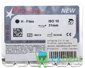 {{photo.Alt || photo.Description || 'H-Files №10, 31 мм, Pro-Endo, расширитель канала, нержавеющая сталь, нестерильные (6 шт)'}}