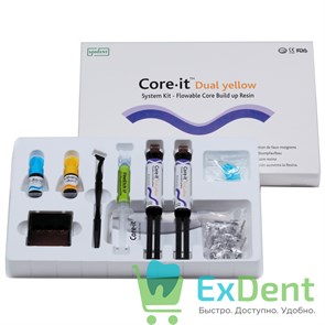 {{photo.Alt || photo.Description || 'Core it (Коре Ит) Dual Yellow System Kit- материал композитный (2 х 10 г, 5 мл, 5 мл, 5)'}}