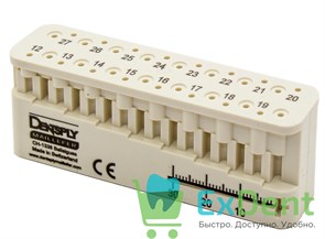 Линейка эндодонтическая Mini-Endo-Block, с подставкой, для измерения инструментов, Dentsply