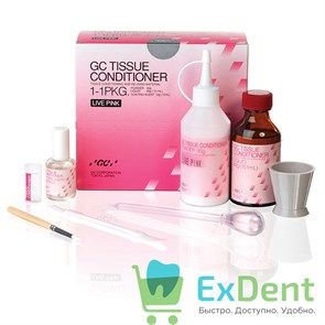 Tissue conditioner, Live Pink, кондиционер для тканей, мягкий акриловый материал 90g порошок, 101ml