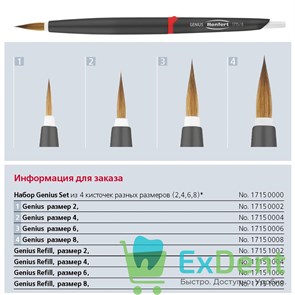 {{photo.Alt || photo.Description || 'Кисть Genius (Джениус) №6 (1 шт)'}}