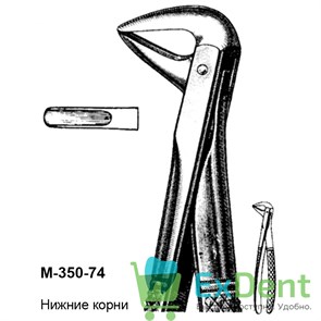 {{photo.Alt || photo.Description || 'Щипцы, Legrin, №350/74 для удаления корней нижней челюсти, узкие'}}