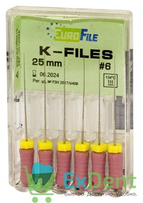 {{photo.Alt || photo.Description || 'K-Files №06, 25 мм, EuroFile, ручной каналорасширитель (6 шт)'}}
