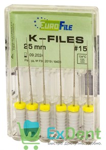 {{photo.Alt || photo.Description || 'K-Files №15, 25 мм, EuroFile, ручной каналорасширитель (6 шт)'}}