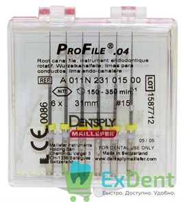 ProFile (ПроФайл) 04 №15, 31 мм, Dentsply, машинный каналорасширитель (6 шт)