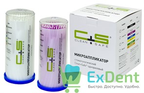 Аппликаторы Микробраш Clean Safe Super Fine (1 мм) - белый или розовый (100 шт)