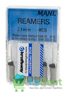 Reamers №8, 31 мм, Mani, каналорасширитель (дрильбор) ручной (6 шт)
