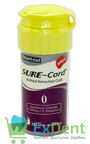 Нить ретракционная №0 SURE-CORD ПЛЮС, с пропиткой алюминия, из микрофибры (2,54 м)
