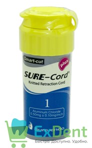 Нить ретракционная №1 SURE-CORD ПЛЮС, с пропиткой алюминия, из микрофибры (2,54 м)