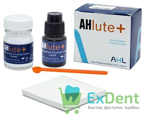 AHlute+ (Ашлют Плюс) цемент стеклоиономерный (Аналог Фуджи Плюс) (15 г + 7 мл)