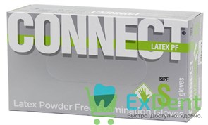 Перчатки Connect white S, латексные, неопудренные, нестерильные, смотровые (100 шт)