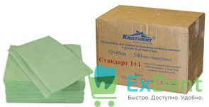 Салфетки для пациентов 2-х слойные салатовые, KRISTI СТАНДАРТ 33 х 45 см (500 шт)