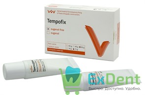 Темпофикс - материал без эвгенола для временной фиксации коронок и мостов (50г+15г)