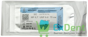 {{photo.Alt || photo.Description || 'Шовный материал Монофил USP 6/0, metric 0.7, HS-15 режущая, 75 см - нити хирургические с иглами'}}