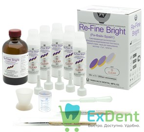 {{photo.Alt || photo.Description || 'Re-Fine (Рефайн) Clear - пластмасса быстрого отверждения холодной полимеризации (5x50г+260 мл)'}}
