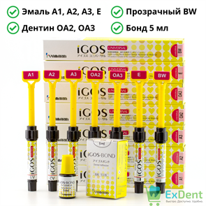 iGOS (Айгос) - стартовый комплект композитных материалов (7 х 4 г + бонд 5 мл)