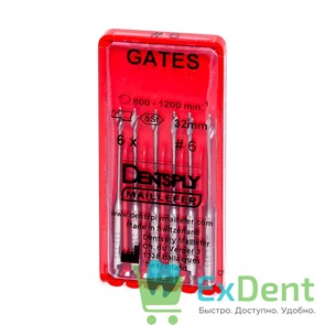 Gates №6, 32мм, Dentsply, бор, Glidden,  расширение устья корневого канала (6 шт)
