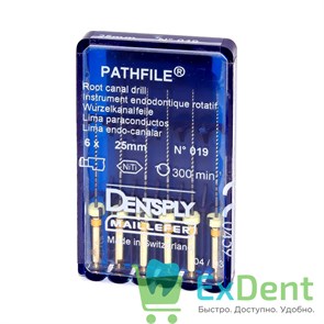 PathFile №19, 25 мм, Dentsply, NiTi инструмент для создания ковровой дорожки (6 шт)