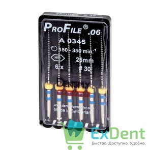 ProFile (ПроФайл) 06 №30, 25 мм, Dentsply, машинный каналорасширитель (6 шт)