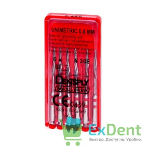 Дриль калибровочный Unimetric №308 красный Dentsply (6шт)