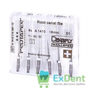 ProTaper (ПроТейпер) машинный D1, 16 мм, Dentsply для перелечивания, блистер (6 шт)